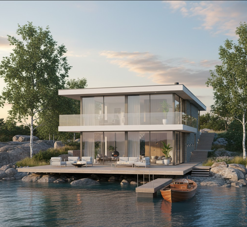 Modern waterfront villa